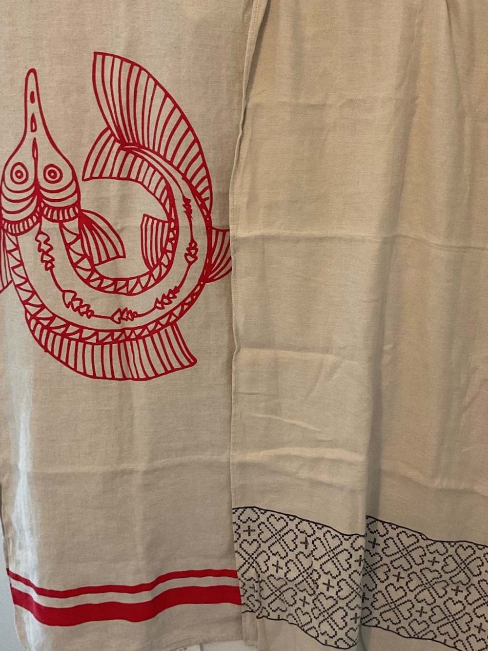 Table runner Ikea RYSSBY 2014 60*150 cm fish pattern, 2 pieces,